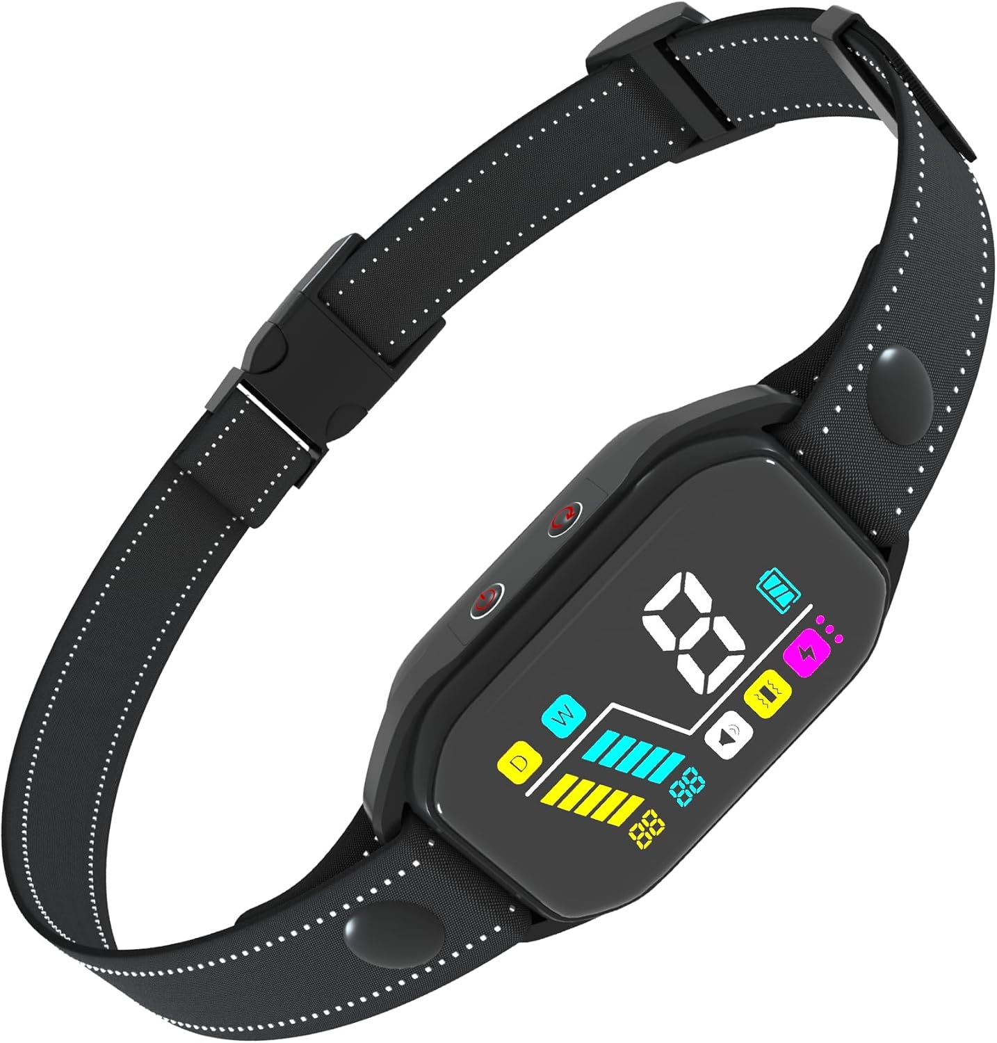 Premium Waterproof Anti-Bark Collar with Digital Color Display – 8 Sensitivity Levels, 4 Training Modes (Sound/Vibration/Shock), Mic Detection Indicator, Auto & Manual Intensity, Submersible IP67+, Magnetic Charging – Full Kit, Patented Design(CP20)