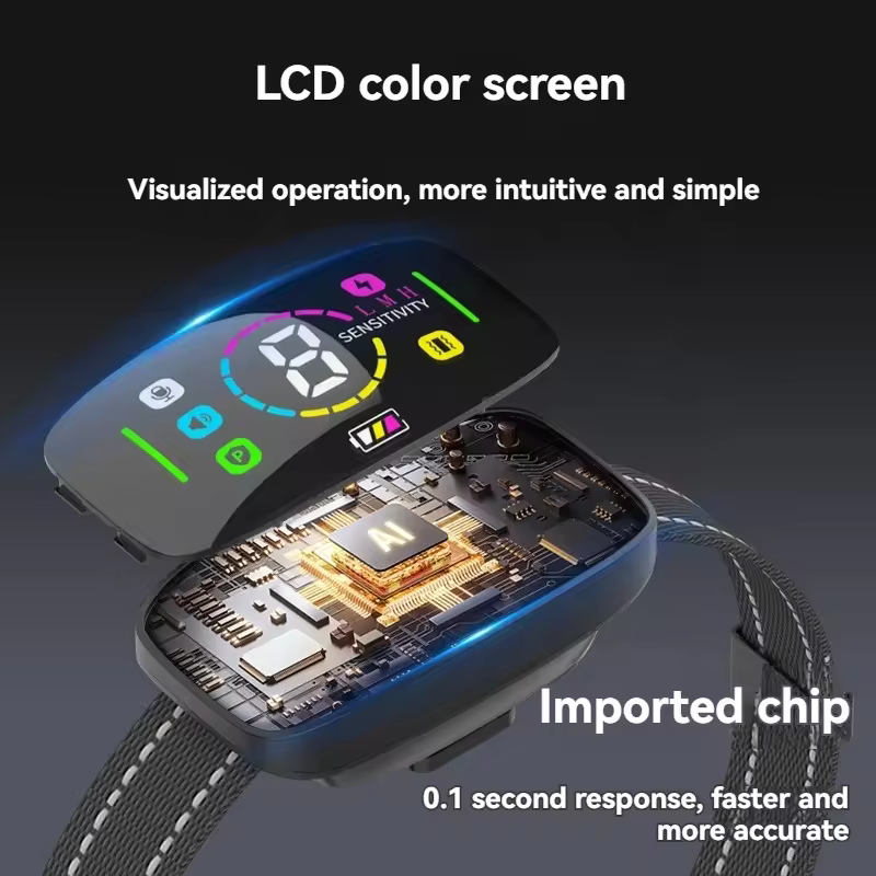 Premium Waterproof Anti-Bark Collar with LCD Display – 8 Sensitivity Levels, 4 Training Modes (Sound/Vibration/Shock), Auto & Manual Intensity, Daily/Weekly Bark Counter, Submersible IP67+ – Full Kit, Patented Design(CP30) - 图片 3